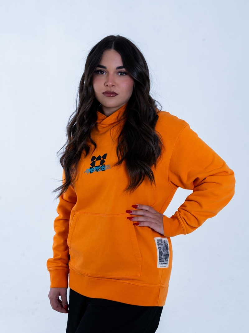 Felpa con cappuccio streetwear oversize in cotone con immagine del David di Michelangelo