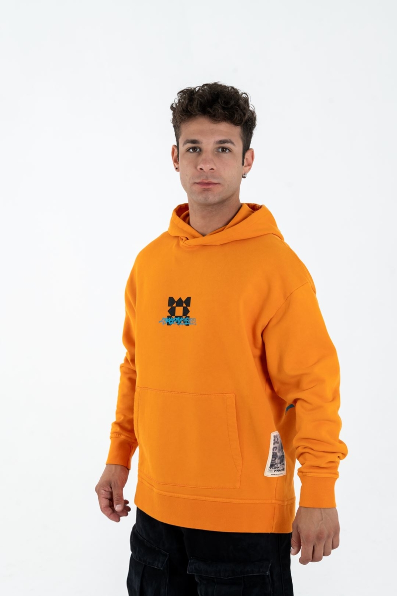 Felpa con cappuccio streetwear oversize in cotone con immagine del David di Michelangelo