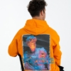 Felpa con cappuccio streetwear oversize in cotone con immagine del David di Michelangelo