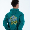 Felpa con cappuccio streetwear oversize in cotone con grafica floreale