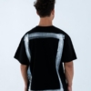T-shirt streetwear oversize in cotone con grafica a cornice