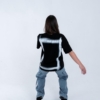 T-shirt streetwear oversize in cotone con grafica a cornice