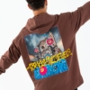 Felpa con cappuccio streetwear oversize in cotone con grafica del Duomo di Firenze con coordinate geografiche