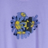 T-shirt streetwear fiori oversize in cotone lavanda con grafica floreale