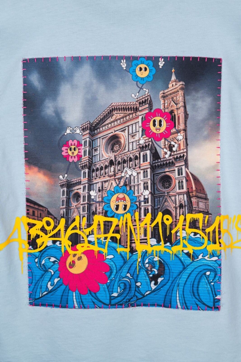 T-shirt streetwear Duomo oversize con stampa del Duomo di Firenze