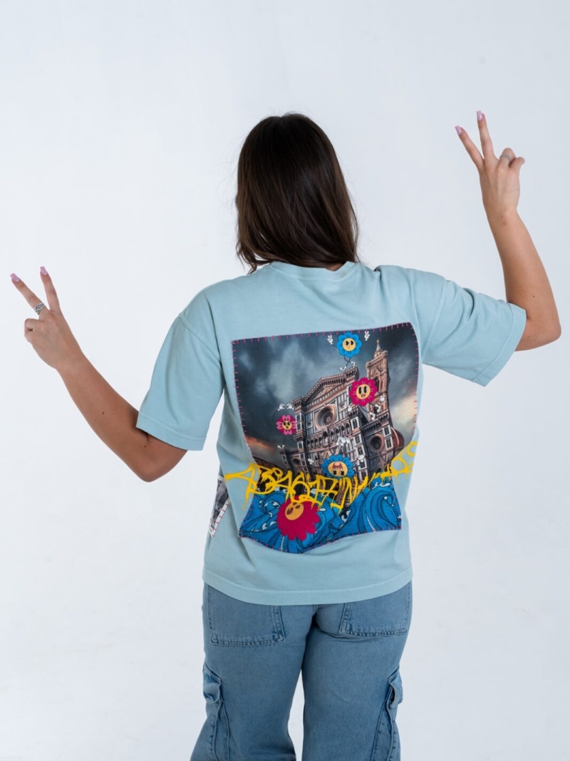 T-shirt streetwear Duomo oversize con stampa del Duomo di Firenze