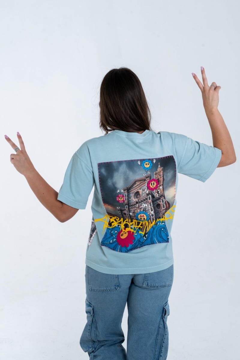 T-shirt streetwear Duomo oversize con stampa del Duomo di Firenze