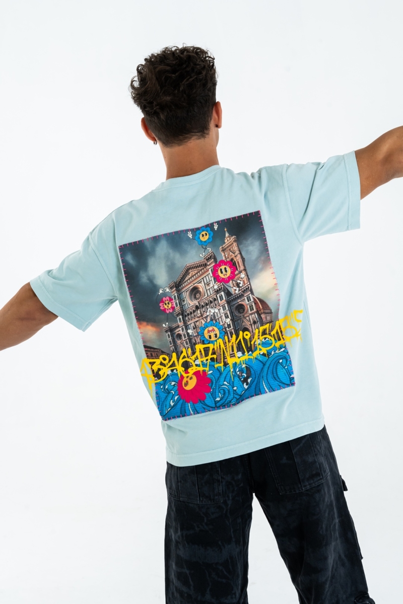 T-shirt streetwear Duomo oversize con stampa del Duomo di Firenze